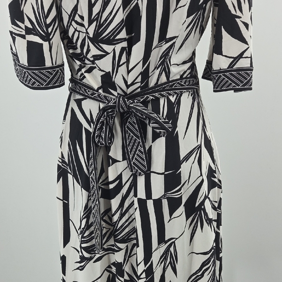 BCBGMaxAzria Black and White Patterned Midi Dress NWT - Picture 11 of 16